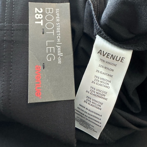 Avenue plus size pull on boot leg pants.  Black.  Size 28T NWT - Picture 7 of 9
